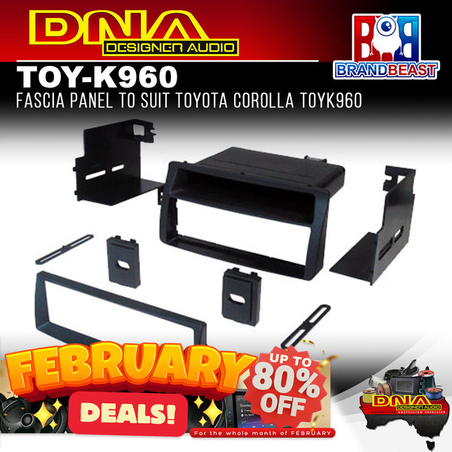 DNA TOY-K960 Single DIN Fascia Panel To Suit Toyota Corolla