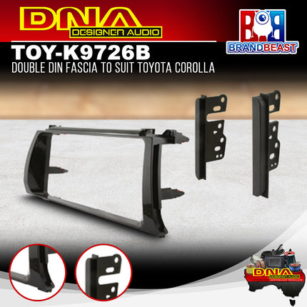 DNA TOY-K9726B Double DIN Fascia Panel To Suit Toyota Corolla Sedan