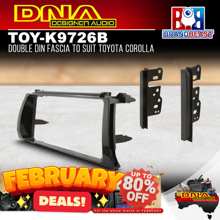 DNA TOY-K9726B Double DIN Fascia Panel To Suit Toyota Corolla Sedan