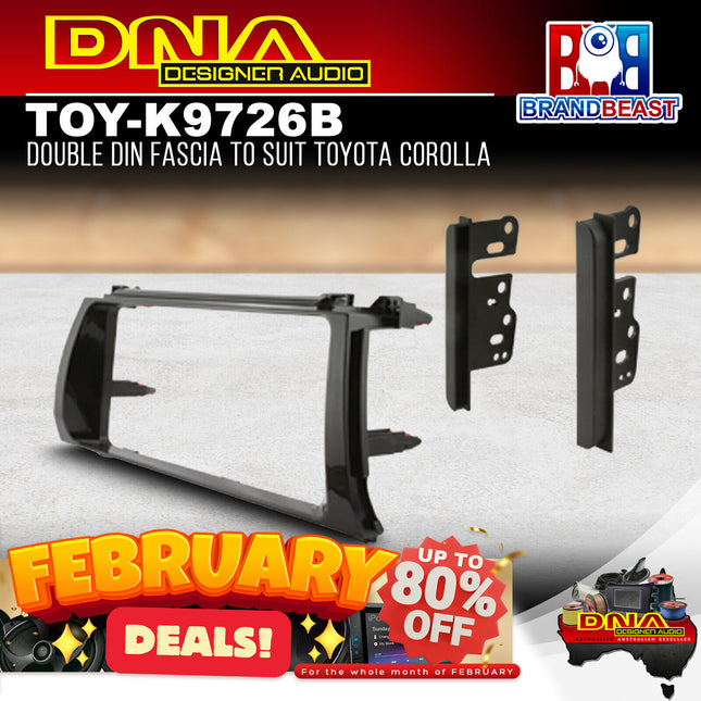 DNA TOY-K9726B Double DIN Fascia Panel To Suit Toyota Corolla Sedan