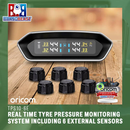 Oricom TPS10-6E Real Time Tyre Pressure Monitoring System Including 6 External Sensors