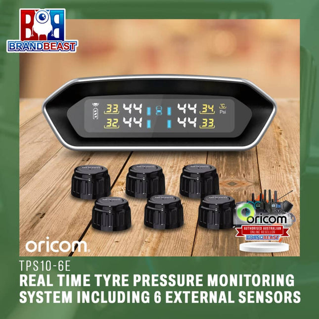 Oricom TPS10-6E Real Time Tyre Pressure Monitoring System Including 6 External Sensors