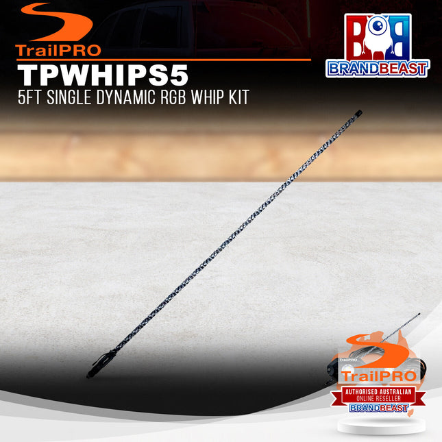 TrailPRO TPWHIPS5 5ft Single Dynamic RGB Whip Kit