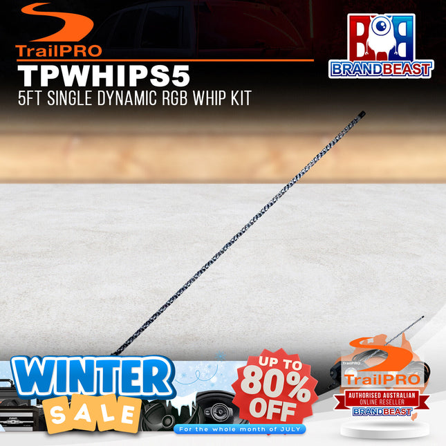 TrailPRO TPWHIPS5 5ft Single Dynamic RGB Whip Kit