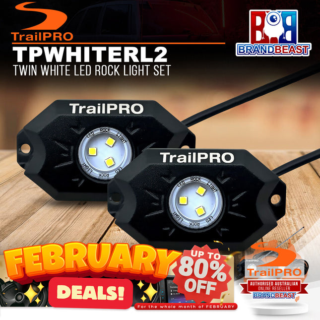 TrailPRO TPWHITERL2 Twin White LED Rock Light Set