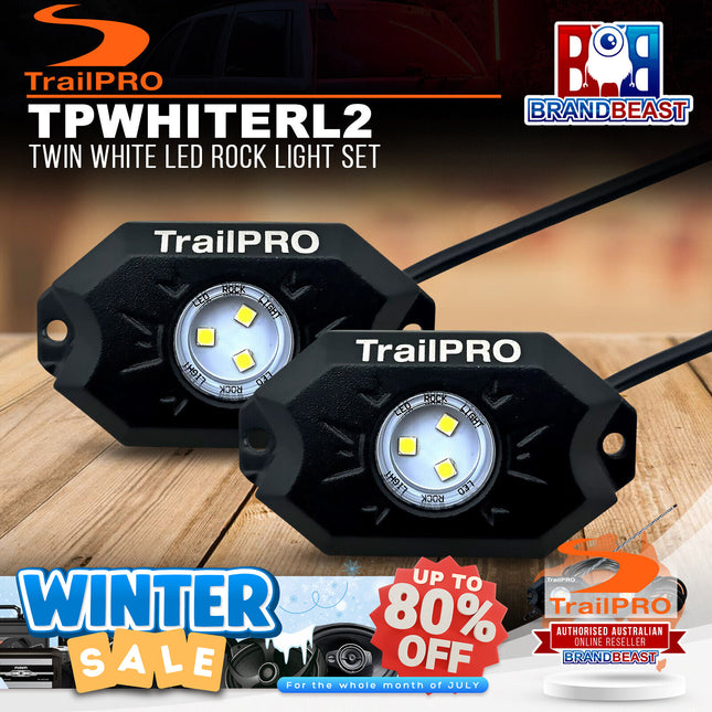 TrailPRO TPWHITERL2 Twin White LED Rock Light Set