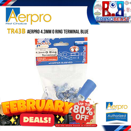 Aerpro TR43B 4.3mm O Ring Terminal Blue