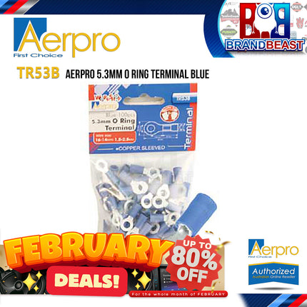 Aerpro TR53B 5.3mm O Ring Terminal Blue