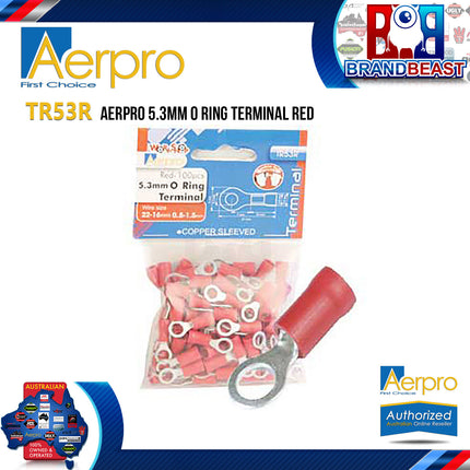 Aerpro TR53R 5.3mm Red O Ring Terminals