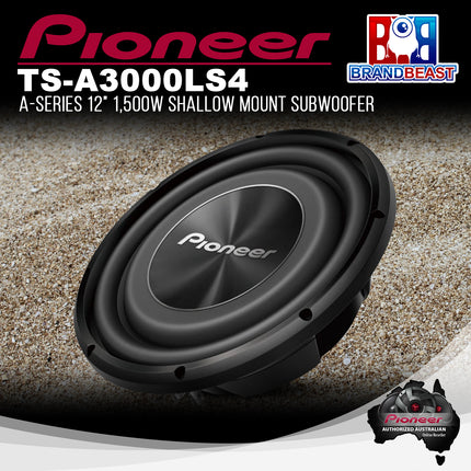 Pioneer TS-A3000LS4 A-Series 12‚Äù 1,500W Shallow Mount Subwoofer