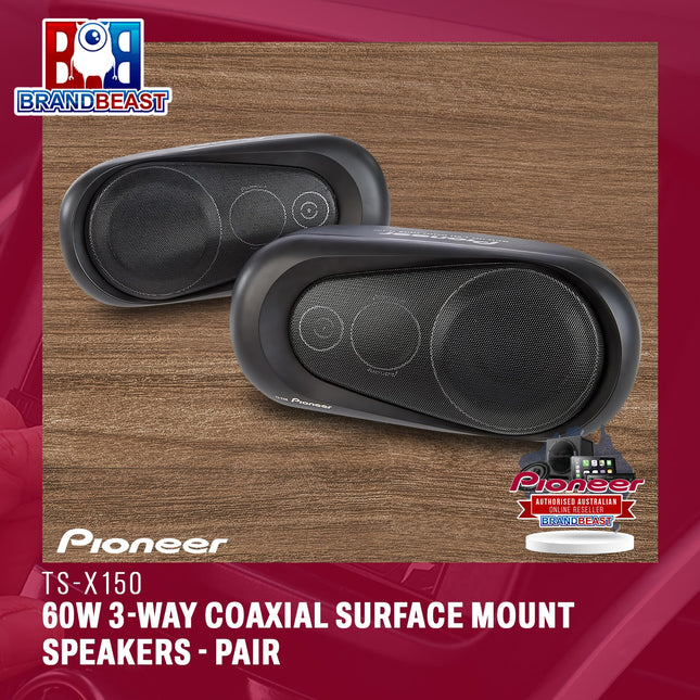 Pioneer TS-X150 60W 3-Way Coaxial Surface Mount Speakers - Pair