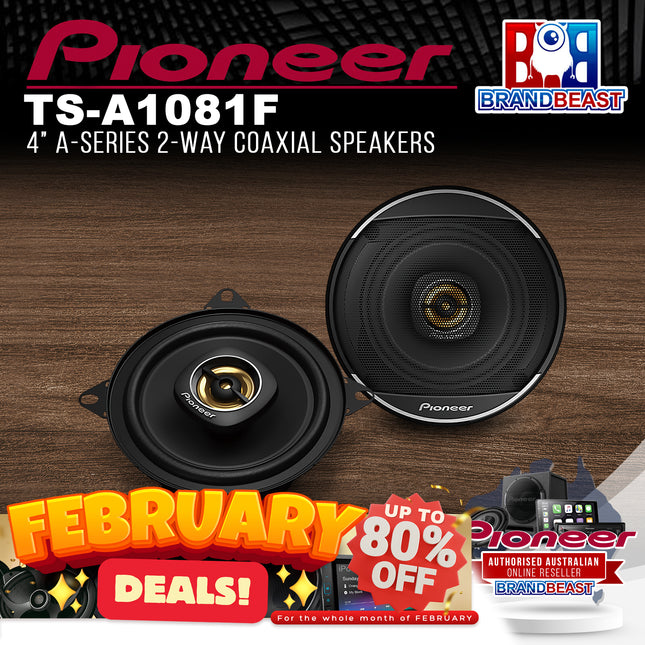 Pioneer TS-A1081F 4‚Äù A-Series 2-Way Coaxial Speakers