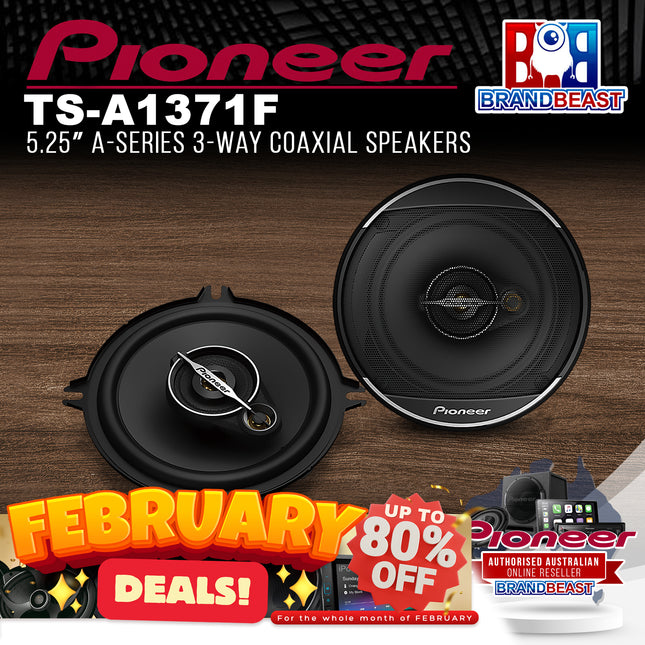 Pioneer TS-A1371F 5.25" A-Series 3-Way Coaxial Speakers