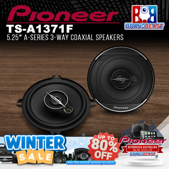 Pioneer TS-A1371F 5.25" A-Series 3-Way Coaxial Speakers