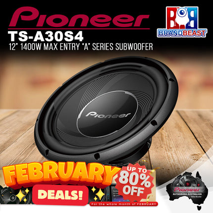 Pioneer TS-A30S4 1400W 12‚Ä≥ Entry ‚ÄúA‚Äù Series Subwoofer