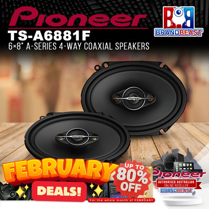 Pioneer TS-A6881F 6√ó8‚Äù A-Series 4-Way Coaxial Speakers