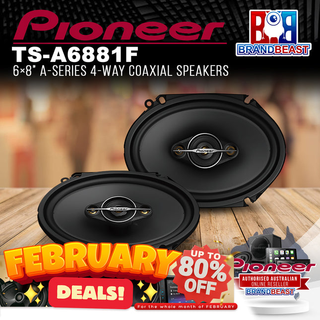 Pioneer TS-A6881F 6√ó8‚Äù A-Series 4-Way Coaxial Speakers