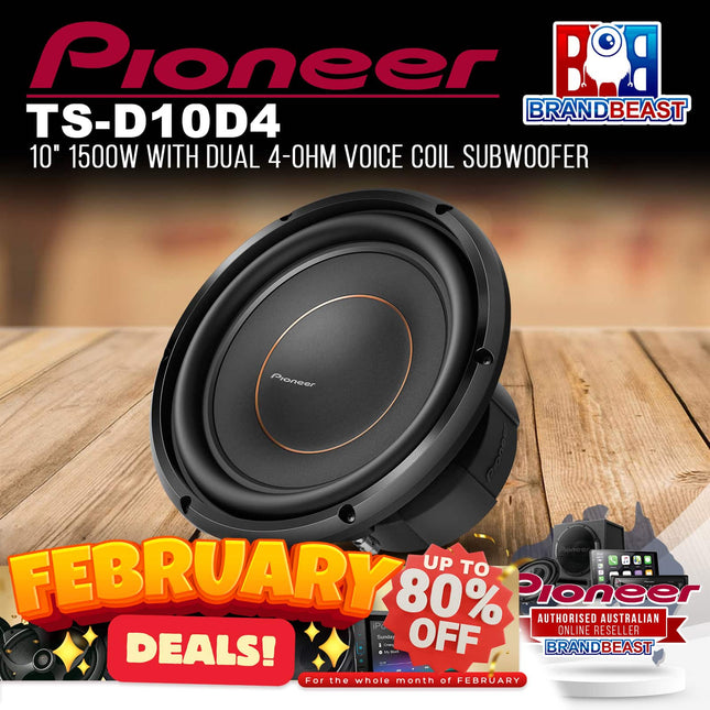 Pioneer TS-D10D4 1500W 10‚Äù Dual 4 ohms Voice Coil Subwoofer