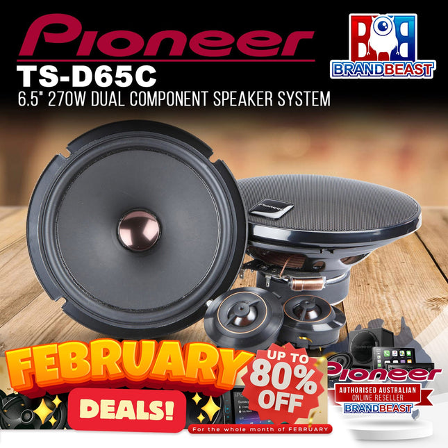 Pioneer TS-D65C D-Series 6.5‚Äù 270W 2-Way Component Speakers