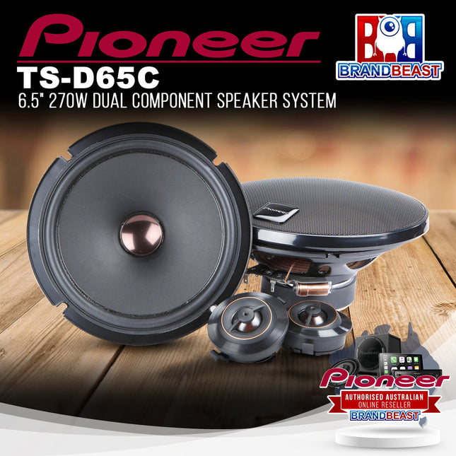 Pioneer TS-D65C D-Series 6.5" 270W 2-Way Component Speakers