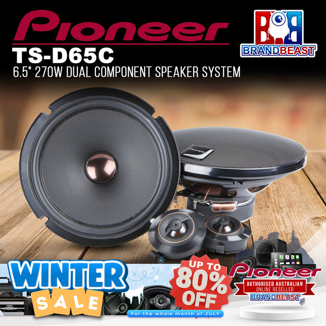 Pioneer TS-D65C D-Series 6.5" 270W 2-Way Component Speakers
