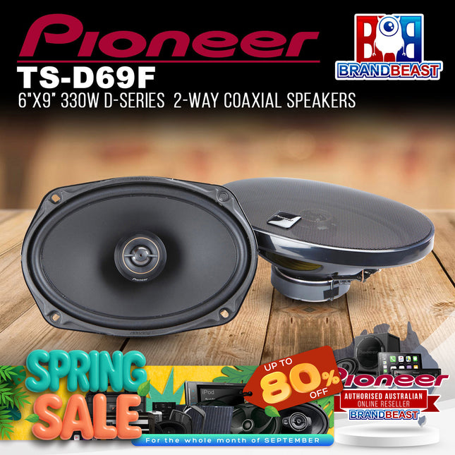 Pioneer TS-D69F 330W 6" x 9" Coaxial 2-Way Component Speaker System