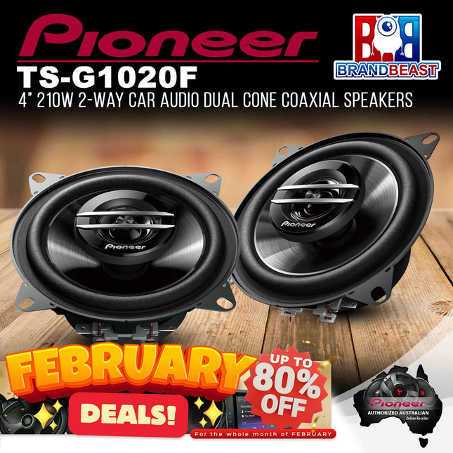 Pioneer TS-G1020F G-Series 4"/10cm 210W 2-Way Coaxial Speakers