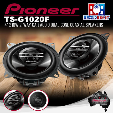 Pioneer TS-G1020F G-Series 4"/10cm 210W 2-Way Coaxial Speakers