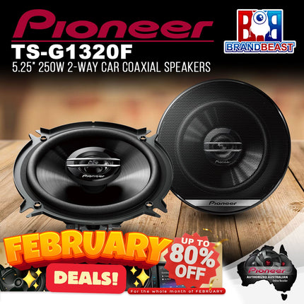 Pioneer TS-G1320F G-Series 5.25"/13cm 250W 2-Way Coaxial Speakers