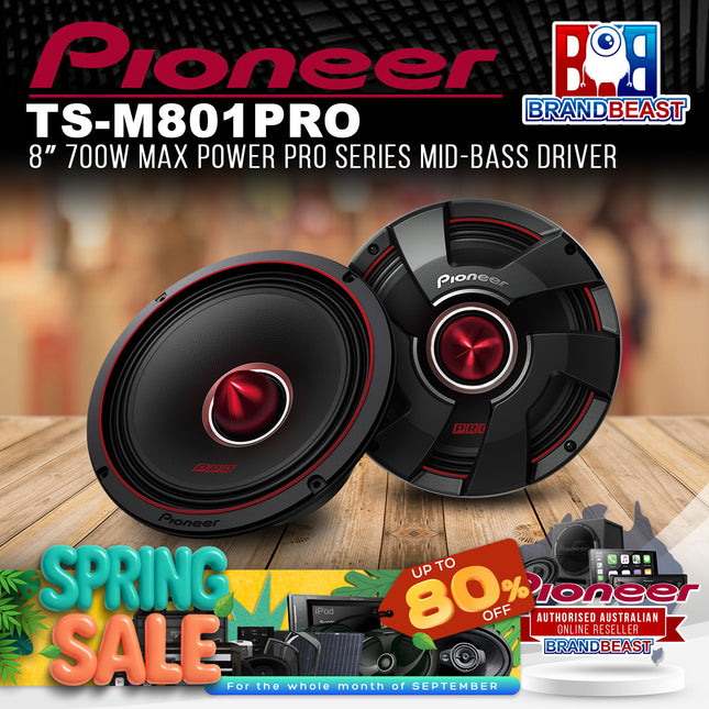 Pioneer TS-M801PRO 8" 700w Max Power PRO Series Mid-Bass Driver