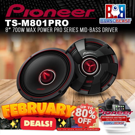 Pioneer TS-M801PRO 8" 700w Max Power PRO Series Mid-Bass Driver