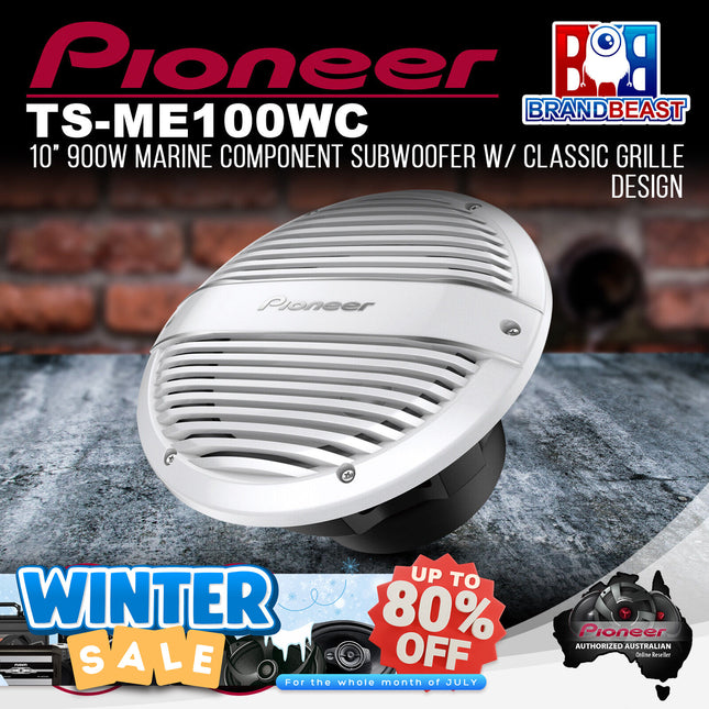 Pioneer TS-ME100WC 10" Marine Component Subwoofer w/ Classic Grille Design