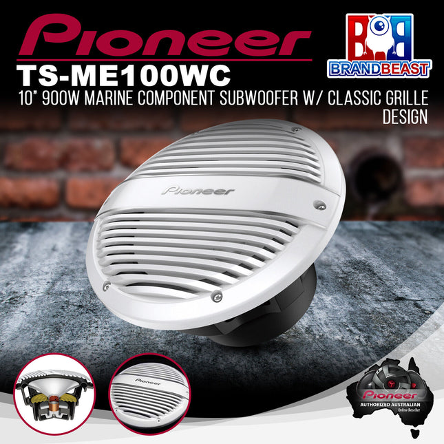 Pioneer TS-ME100WC 10" Marine Component Subwoofer w/ Classic Grille Design