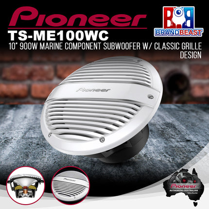 Pioneer TS-ME100WC 10" Marine Component Subwoofer w/ Classic Grille Design