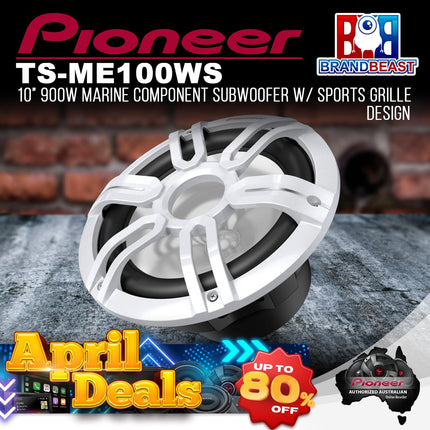 Pioneer TS-ME100WS 10‚Ä≥ Marine Component Subwoofer with Sports Grille Design