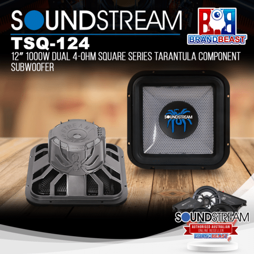 Soundstream TSQ-124 12" 1000W 4-Ohm Square Series Tarantula Component Subwoofer