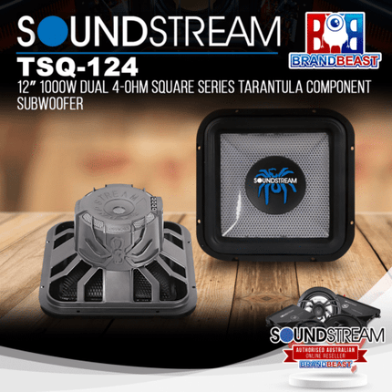 Soundstream TSQ-124 12" 1000W 4-Ohm Square Series Tarantula Component Subwoofer