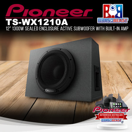 Pioneer TS-WX1210A 12" 1300W Sealed Enclosure Active Subwoofer with Built-In Amp