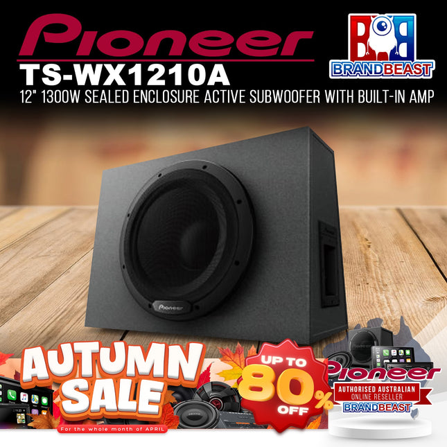 Pioneer TS-WX1210A 12" 1300W Sealed Enclosure Active Subwoofer with Built-In Amp