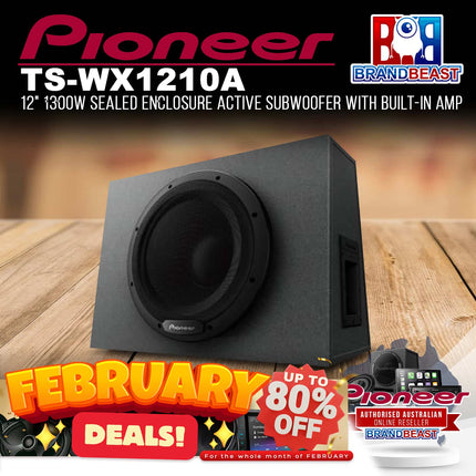 Pioneer TS-WX1210A 12" 1300W Sealed Enclosure Active Subwoofer with Built-In Amp