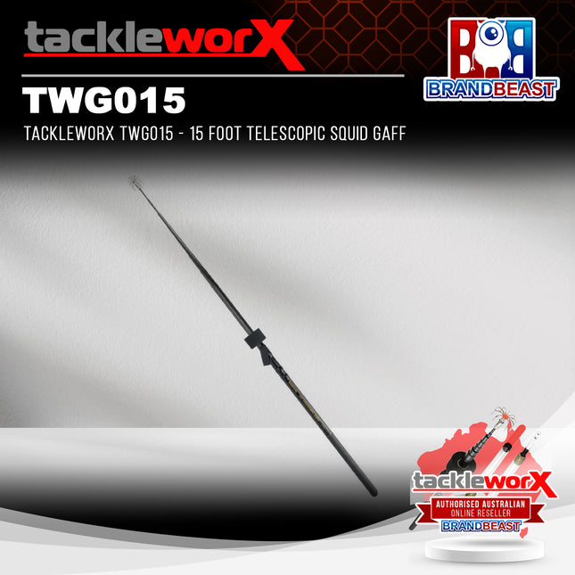 TACKLEWORX TWG015 - 15 Foot Telescopic Squid Gaff