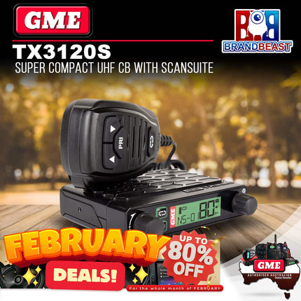 GME TX3120S Super Compact UHF CB With ScanSuite - 80 Channel