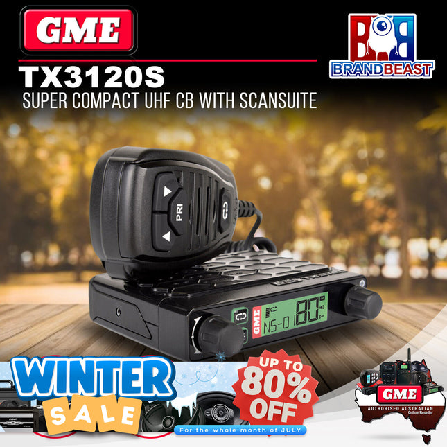 GME TX3120S Super Compact UHF CB With ScanSuite - 80 Channel