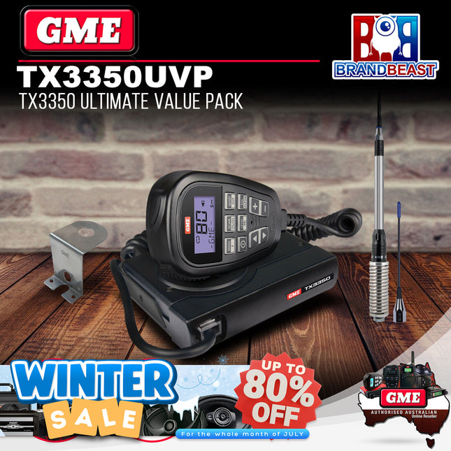 GME TX3350UVP 5 Watt Super Compact UHF CB Radio - Value Pack