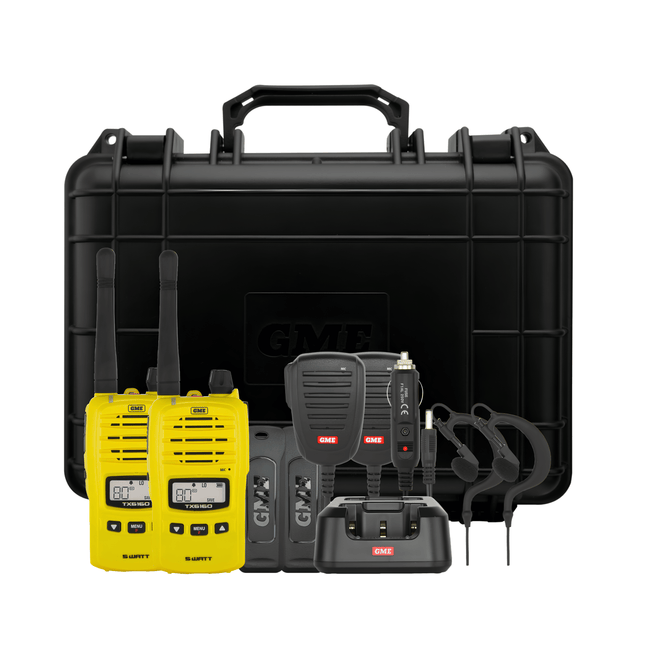 GME TX6160YTP 5 Watt IP67 UHF CB Handheld Radio - Yellow(Twin Pack)