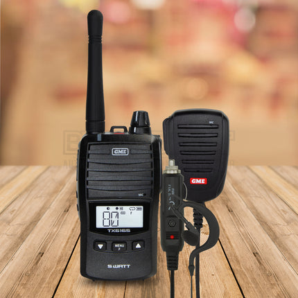 GME TX6165 5/1 Watt UHF CB Handheld Radio including Accessories