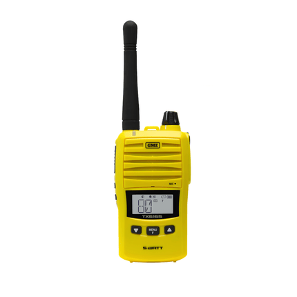 GME TX6165XY 5/1 Watt IP67 UHF CB Handheld Radio - Yellow