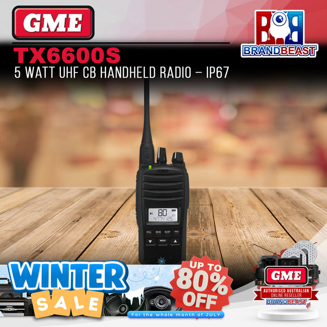 GME TX6600S 5 Watt UHF CB Handheld Radio – IP67