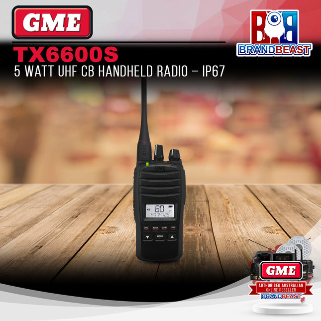 GME TX6600S 5 Watt UHF CB Handheld Radio – IP67