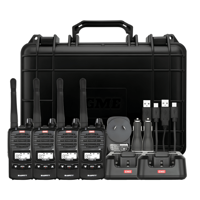 GME TX677QP 2 Watt UHF CB Handheld Radio Quad Pack